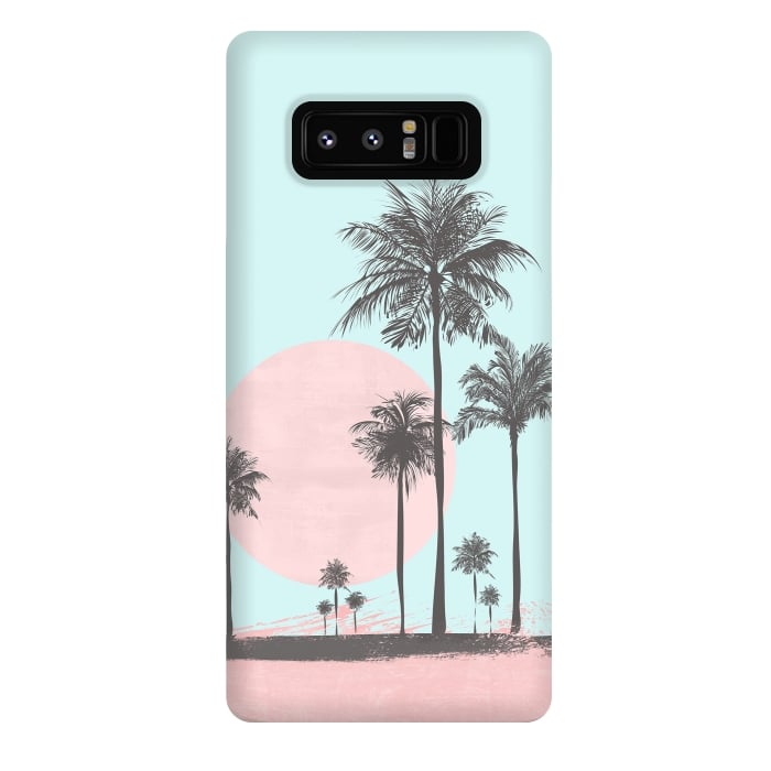 Galaxy Note 8 StrongFit Beachfront Palm Tree Sunset by Andrea Haase