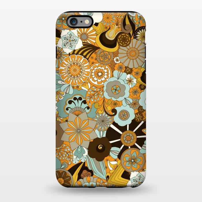 iPhone 6/6s plus StrongFit Flowers, Flowers Everywhere Mustard and Blue by Paula Ohreen