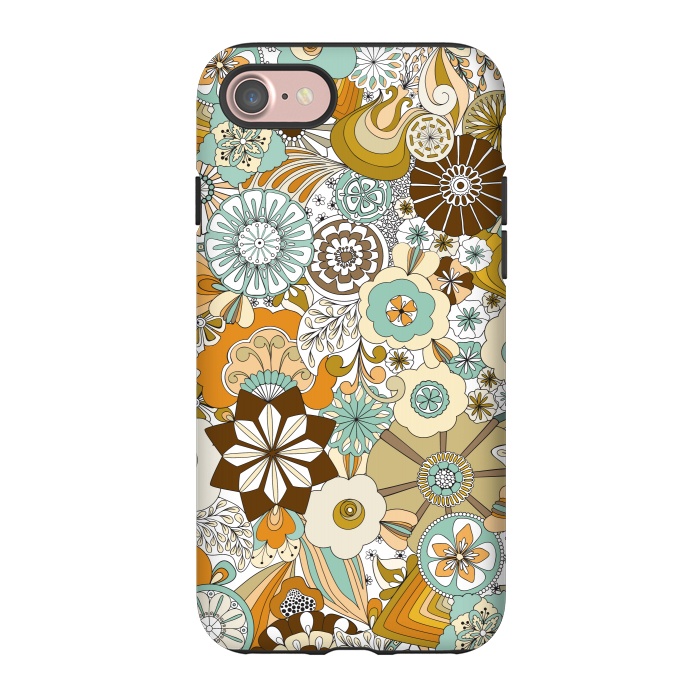 iPhone 7 StrongFit Flowers, Flowers Everywhere Retro Colors by Paula Ohreen