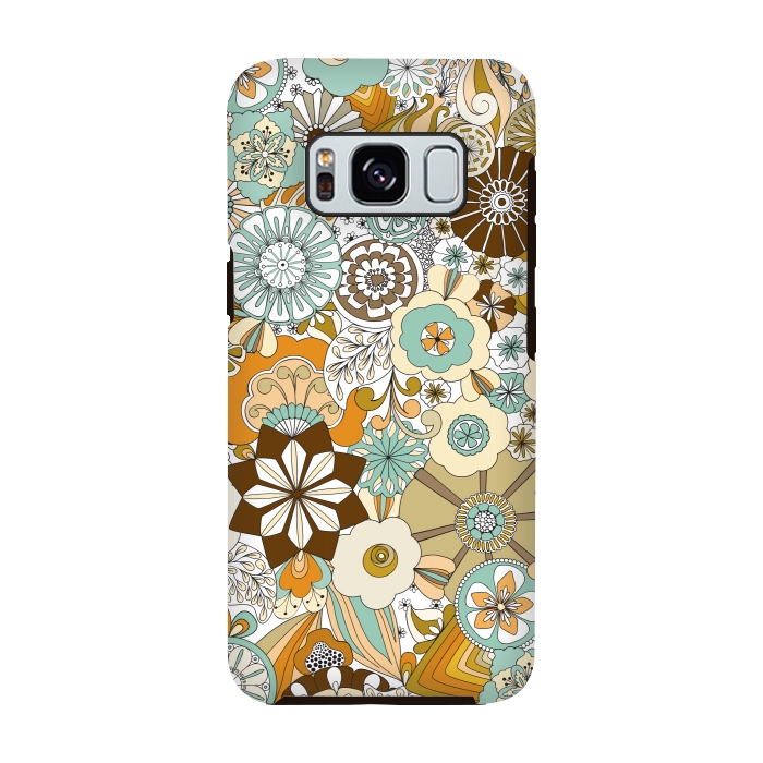 Galaxy S8 StrongFit Flowers, Flowers Everywhere Retro Colors by Paula Ohreen