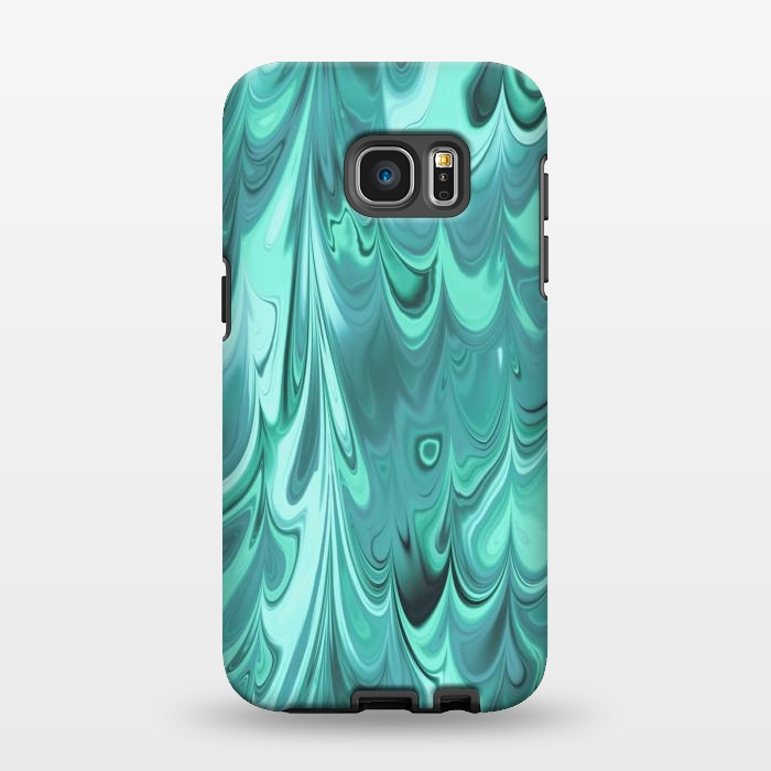 Galaxy S7 EDGE StrongFit Faux Turquoise Marble 2 by Andrea Haase