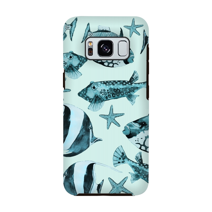 Galaxy S8 StrongFit Watercolor Fish by Andrea Haase
