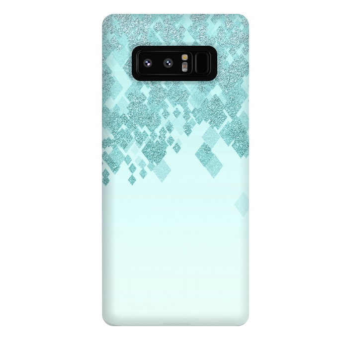 Galaxy Note 8 StrongFit Turquoise Faux Glitter Diamonds by Andrea Haase