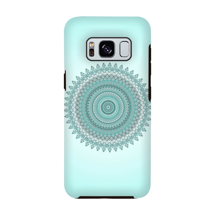 Galaxy S8 StrongFit Magical Teal Mandala by Andrea Haase