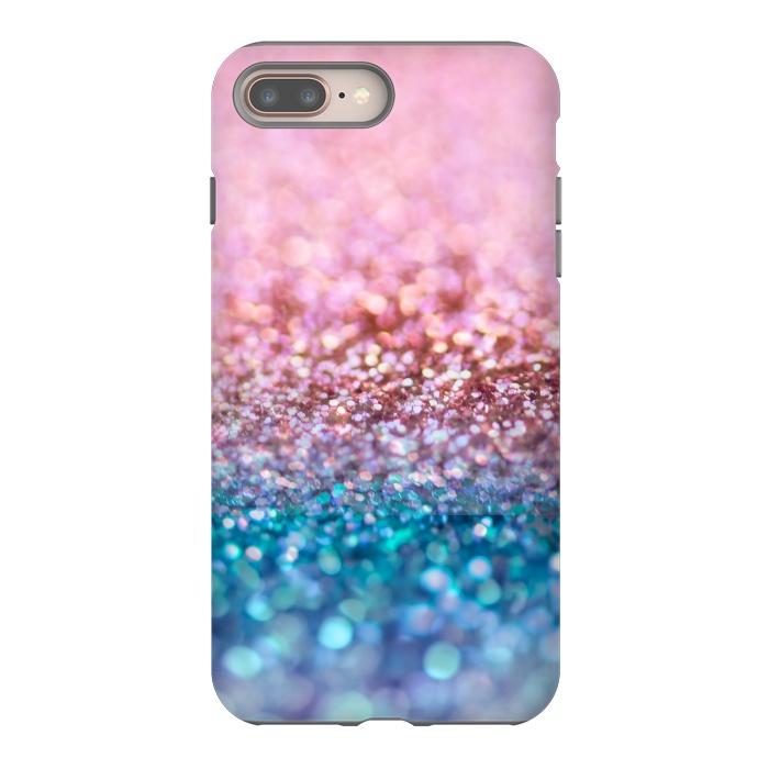 iPhone 7 plus StrongFit Teal and Rose Gold Glitter Dance by  Utart