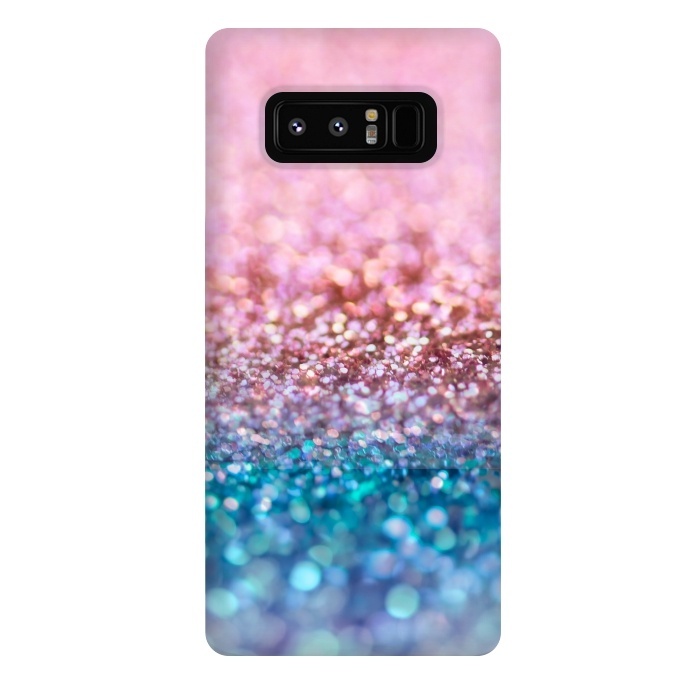 Galaxy Note 8 StrongFit Teal and Rose Gold Glitter Dance by  Utart