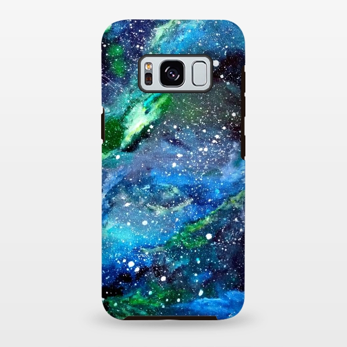 Galaxy S8 plus StrongFit Galaxy in Blue and Green by Gringoface Designs