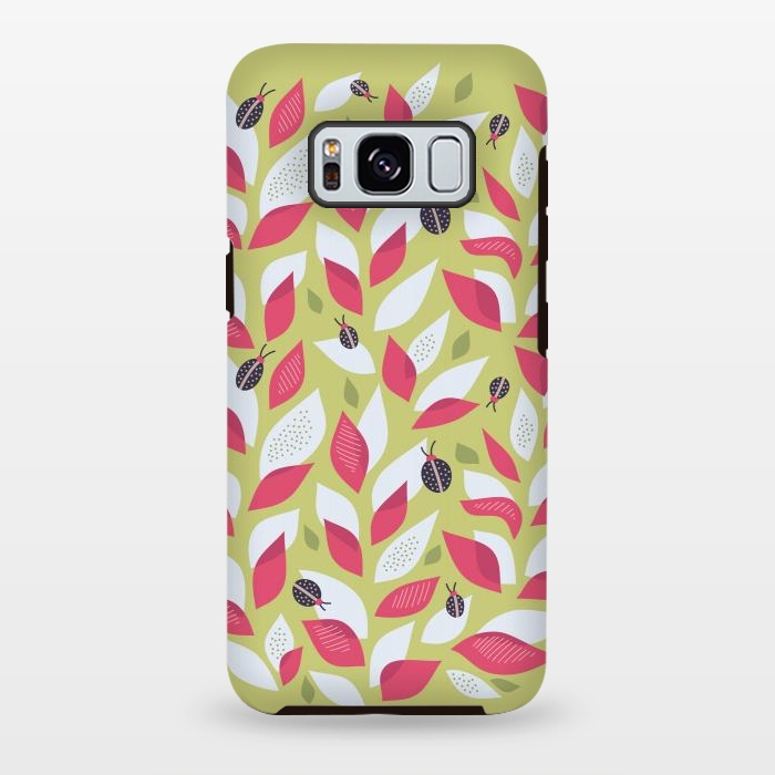 Galaxy S8 plus StrongFit Green Plant With Pink Leaves And Ladybugs Spring by Boriana Giormova