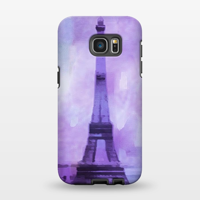 Galaxy S7 EDGE StrongFit Purple Paris Watercolor  by Andrea Haase