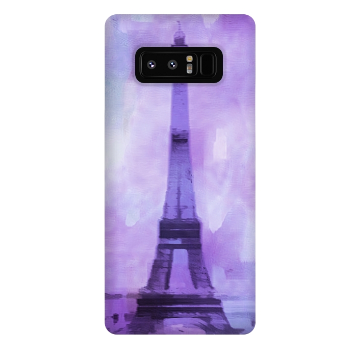 Galaxy Note 8 StrongFit Purple Paris Watercolor  by Andrea Haase
