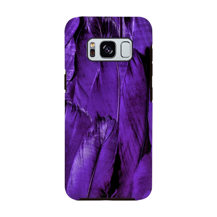 Galaxy S8 StrongFit Purple Feathers by Andrea Haase