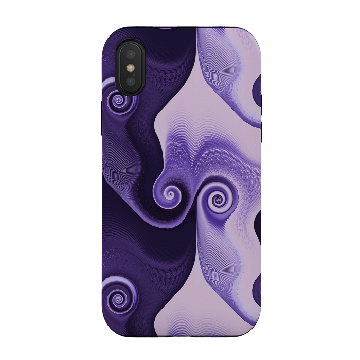 iPhone Xs / X StrongFit Fancy Purple Spirals by Andrea Haase