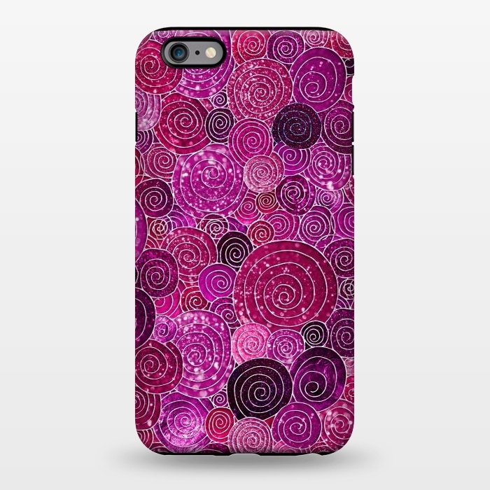 iPhone 6/6s plus StrongFit Pink and Purple Metal Foil Circles  by  Utart
