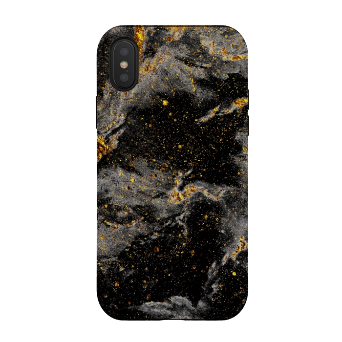iPhone Xs / X StrongFit Galaxy Black Gold by Gringoface Designs