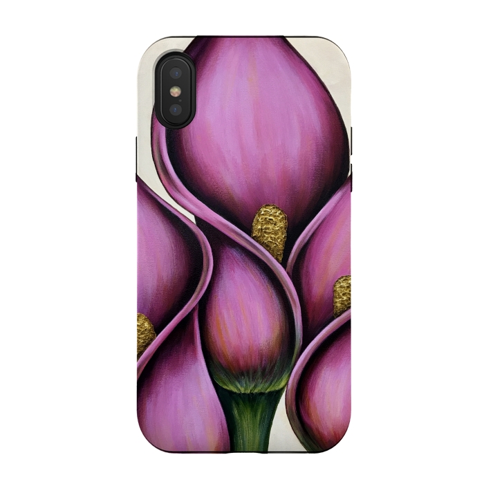 iPhone Xs / X StrongFit New Pink Calla Lilies by Denise Cassidy Wood