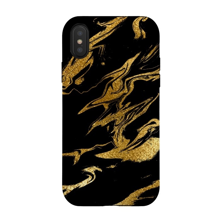 iPhone Xs / X StrongFit Black and Gold Luxury Marble by  Utart