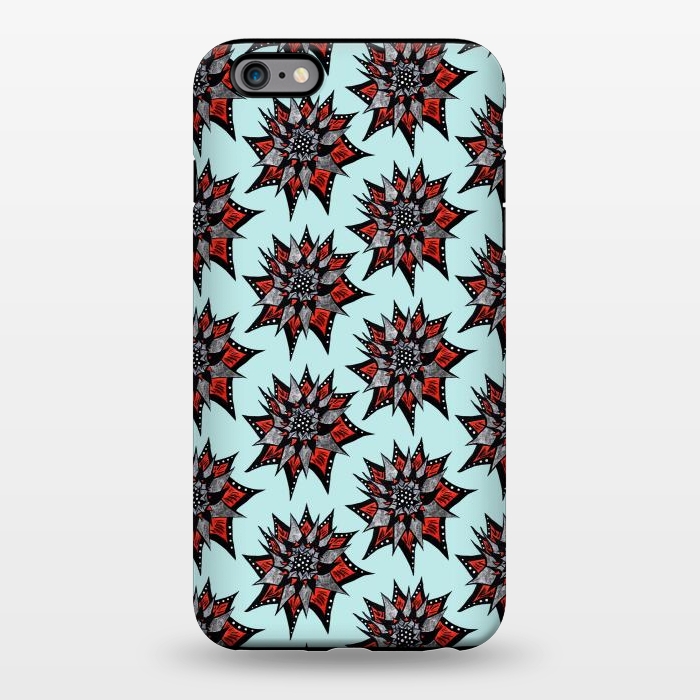 iPhone 6/6s plus StrongFit Spiked Abstract Ink Drawn Flower Pattern by Boriana Giormova