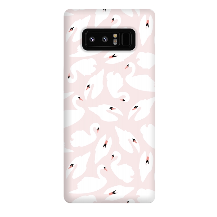 Galaxy Note 8 StrongFit Swan Pattern on Pink 030 by Jelena Obradovic