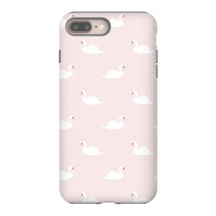 iPhone 7 plus StrongFit Swan pattern on pink 033 by Jelena Obradovic