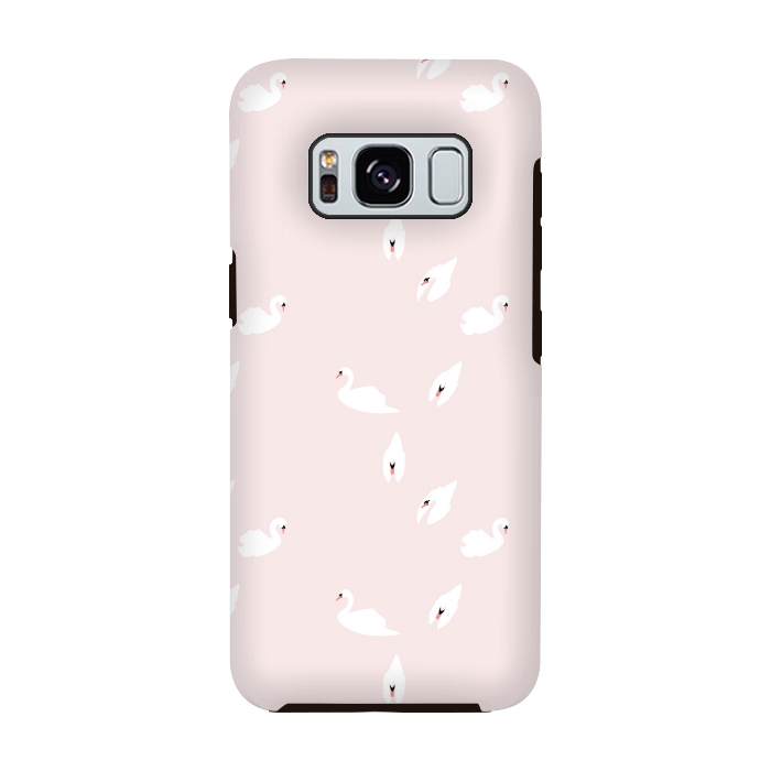 Galaxy S8 StrongFit Swan Pattern on Pink 034 by Jelena Obradovic