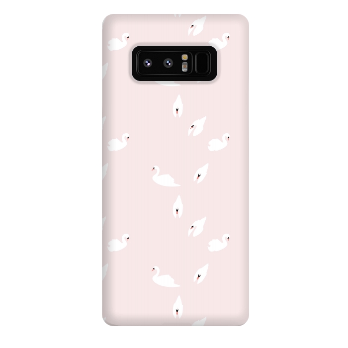 Galaxy Note 8 StrongFit Swan Pattern on Pink 034 by Jelena Obradovic