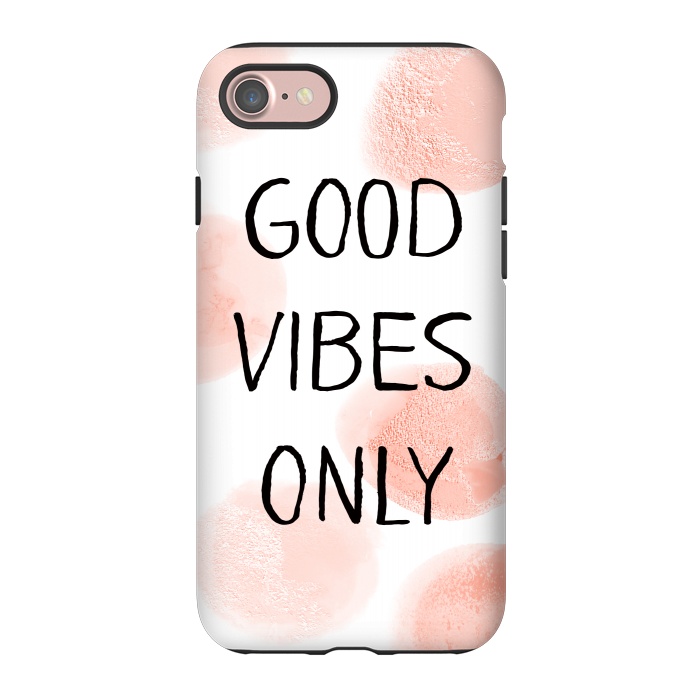 iPhone 7 StrongFit Good Vibes Only - Rose Gold Polka Dots by  Utart