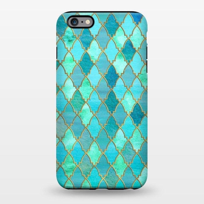 iPhone 6/6s plus StrongFit Teal Moroccan Shapes Pattern  by  Utart