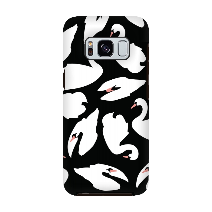 Galaxy S8 StrongFit White Swans On Black by Jelena Obradovic