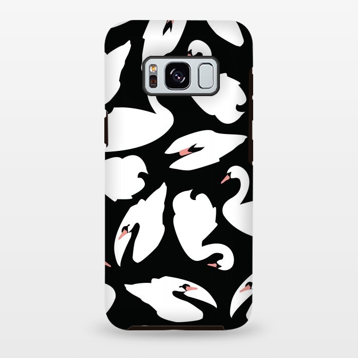 Galaxy S8 plus StrongFit White Swans On Black by Jelena Obradovic