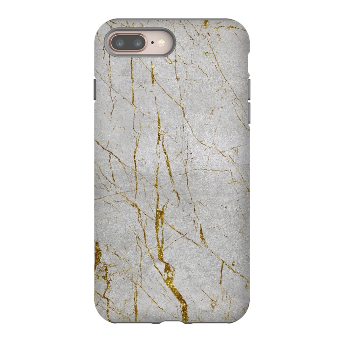 iPhone 7 plus StrongFit Golden Marble Veins On Concrete 2 by Andrea Haase
