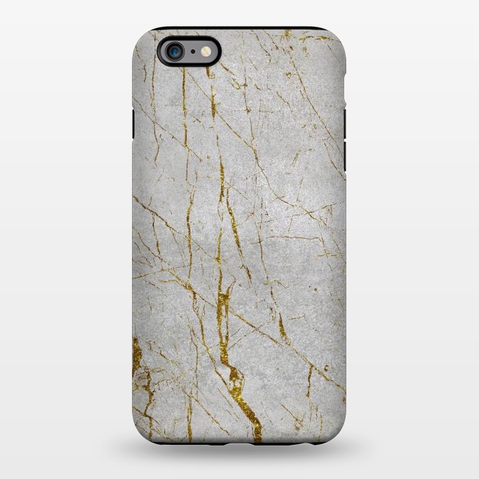 iPhone 6/6s plus StrongFit Golden Marble Veins On Concrete 2 by Andrea Haase