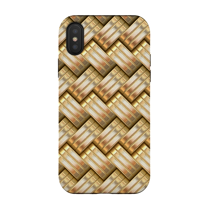 iPhone Xs / X StrongFit Golden Weave by Andrea Haase