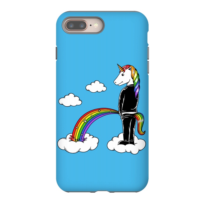 iPhone 7 plus StrongFit Unicorn Rainbow Blue by Coffee Man