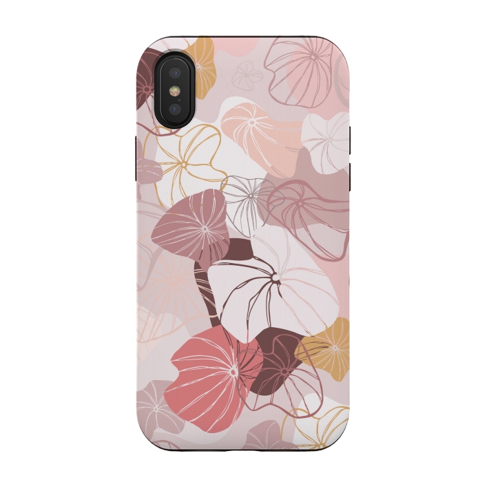 iPhone Xs / X StrongFit Abstract Dandelion Seeds on Pink by Paula Ohreen