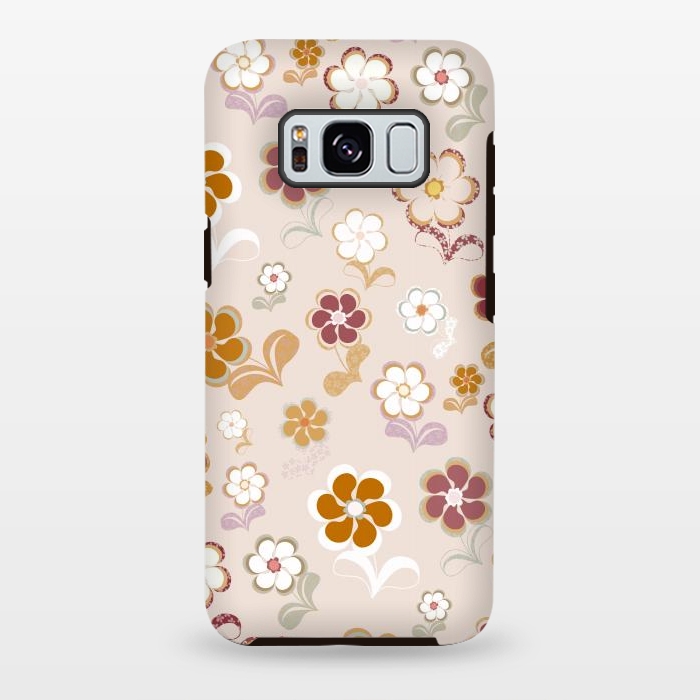 Galaxy S8 plus StrongFit 60s Flowers on Light Pink by Paula Ohreen