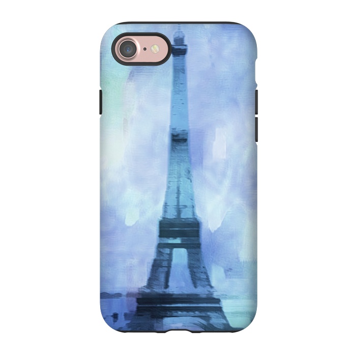 iPhone 7 StrongFit Blue Paris Watercolor  by Andrea Haase