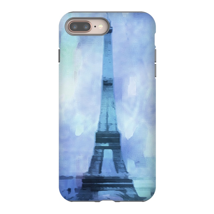 iPhone 7 plus StrongFit Blue Paris Watercolor  by Andrea Haase