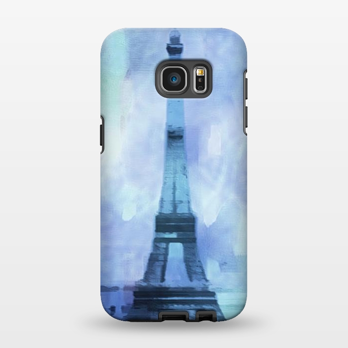 Galaxy S7 EDGE StrongFit Blue Paris Watercolor  by Andrea Haase