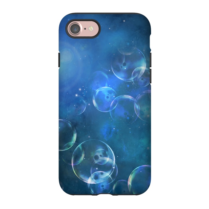 iPhone 7 StrongFit Surreal Blue Bubbles by Andrea Haase