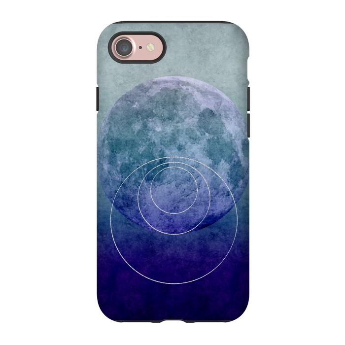 iPhone 7 StrongFit Blue Abstract Moon by Andrea Haase