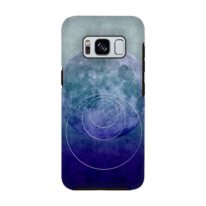 Galaxy S8 StrongFit Blue Abstract Moon by Andrea Haase