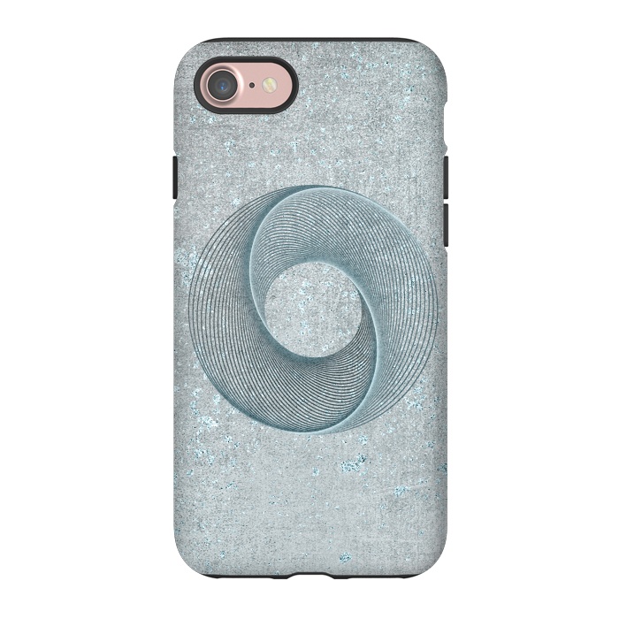 iPhone 7 StrongFit Teal Line Art Circle  by Andrea Haase