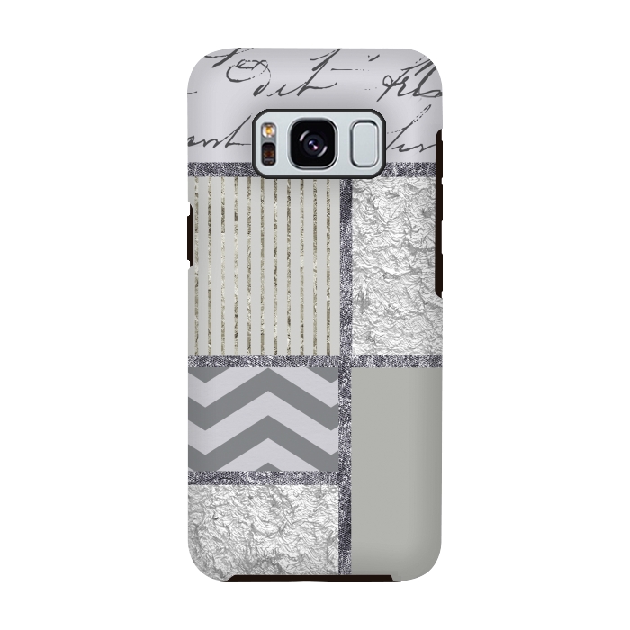 Galaxy S8 StrongFit Silver And Grey Collage by Andrea Haase