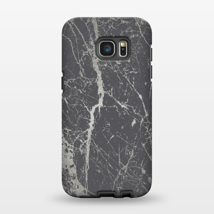 Galaxy S7 EDGE StrongFit Elegant Silver Marble 2 by Andrea Haase