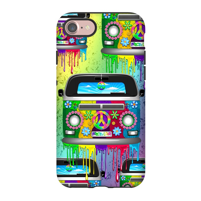 iPhone 7 StrongFit Hippie Van Dripping Rainbow Paint by BluedarkArt