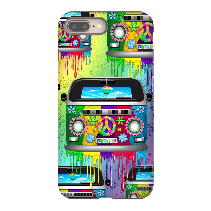 iPhone 7 plus StrongFit Hippie Van Dripping Rainbow Paint by BluedarkArt