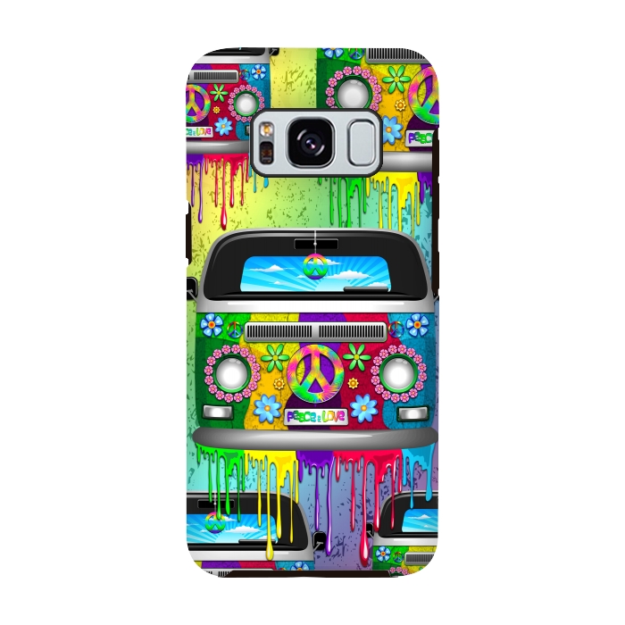 Galaxy S8 StrongFit Hippie Van Dripping Rainbow Paint by BluedarkArt