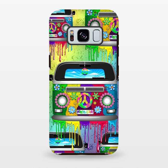 Galaxy S8 plus StrongFit Hippie Van Dripping Rainbow Paint by BluedarkArt