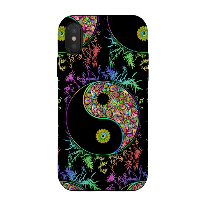 iPhone Xs / X StrongFit Yin Yang Bamboo Psychedelic by BluedarkArt