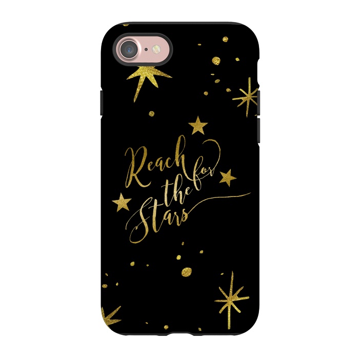 iPhone 7 StrongFit Reach For The Stars Golden Quote by Andrea Haase